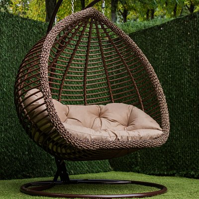 Кресло кокон качели- Дабл полосатый премиум KR