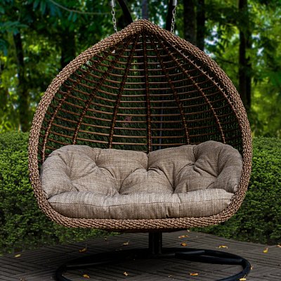 Подвесное кресло-кокон Дабл полосатый премиум